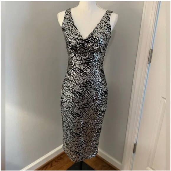 Tatyana Silver Sequin Pin-Up Midi Dress - Picture 3 of 7